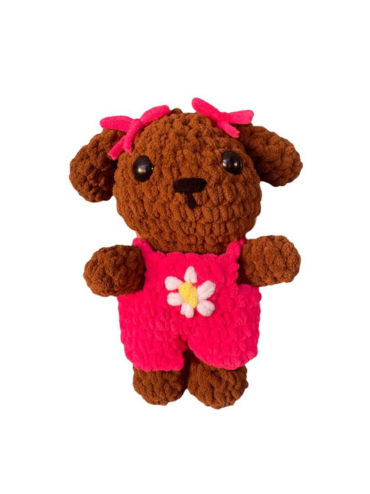 Ternurin perrito vestido fucsia - amigurumi